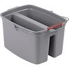 Rubbermaid Commercial 19 QT Double Pail, 10" H, Gray, Plastic RCP262888GYCT